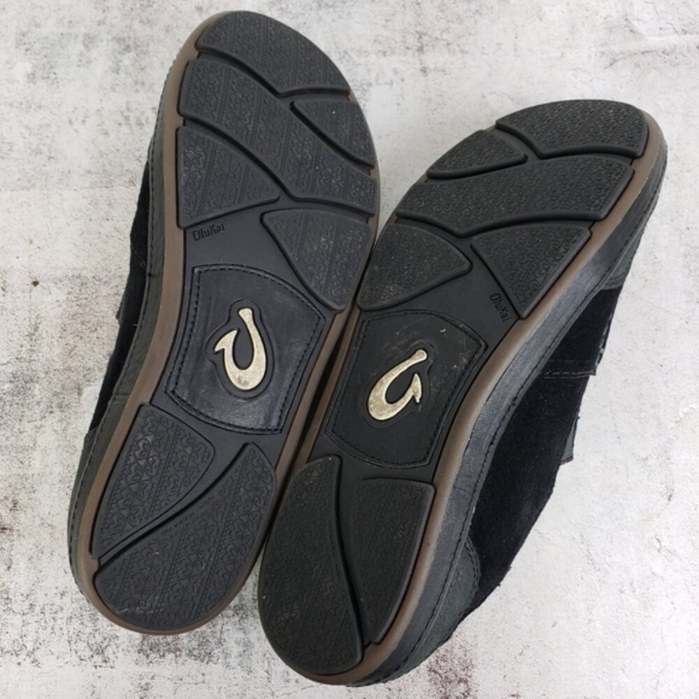 OluKai Puhalu Black Suede Leather Slip On Casual Shoes Men's size 9M EU 42 - Picture 6 of 12